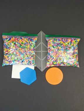Multi-Colored Perler Beads with 3 Pegboards Set